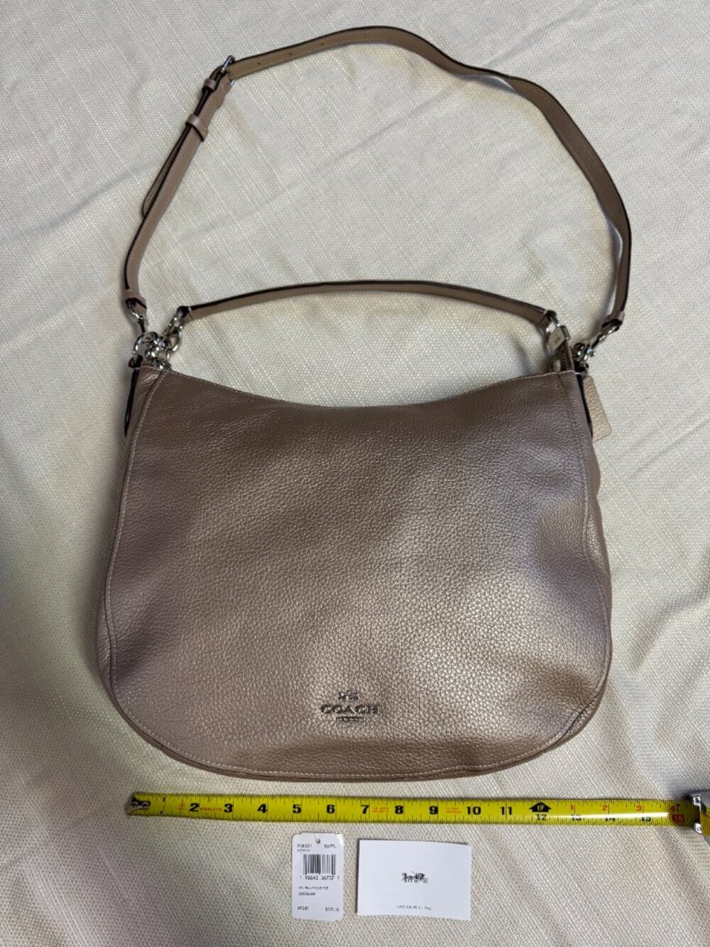NWT Coach Rose Gold Metallic Pebbled Leather Hobo Shoulder Bag Y2K - Picture 2 of 15